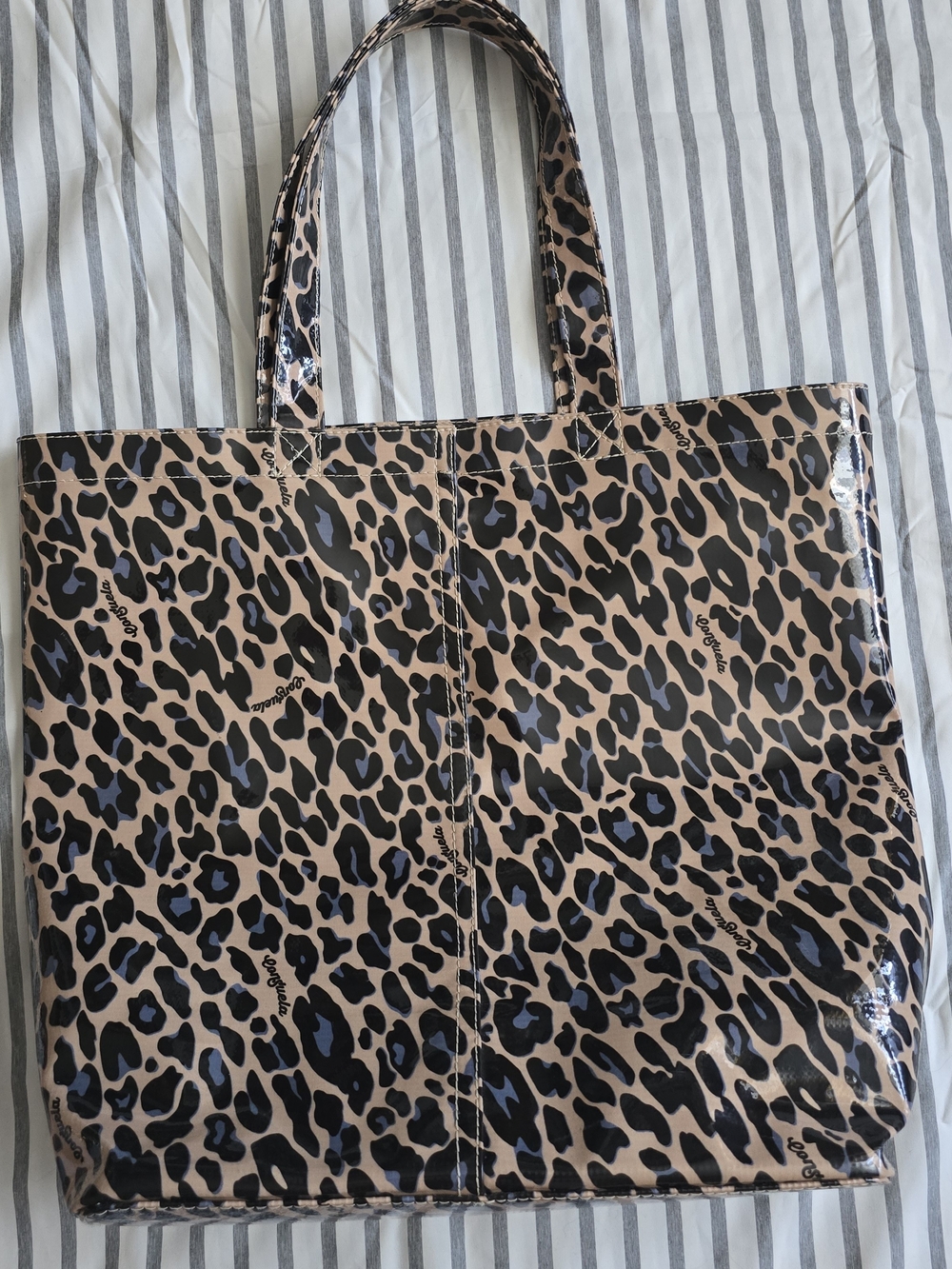 Consuela Leopard Print Tote in Beige and Black - Picture 2 of 6